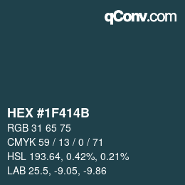 カラーコード: HEX #1F414B | qconv.com