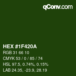 Color code: HEX #1F420A | qconv.com
