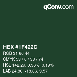 Color code: HEX #1F422C | qconv.com