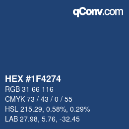 Color code: HEX #1F4274 | qconv.com