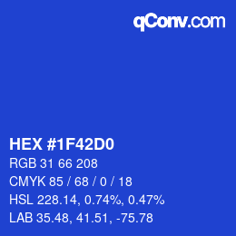 カラーコード: HEX #1F42D0 | qconv.com