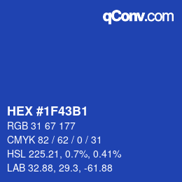Color code: HEX #1F43B1 | qconv.com