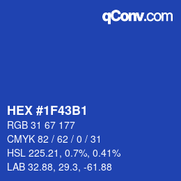 Color code: HEX #1F43B1 | qconv.com