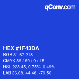 カラーコード: HEX #1F43DA | qconv.com