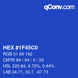 Color code: HEX #1F45C0 | qconv.com