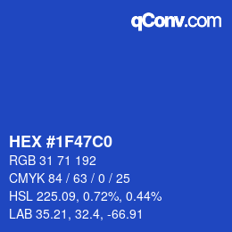 Color code: HEX #1F47C0 | qconv.com