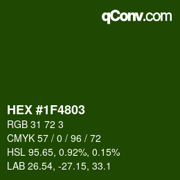 Farbcode: HEX #1F4803 | qconv.com