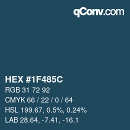 Color code: HEX #1F485C | qconv.com