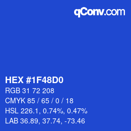 カラーコード: HEX #1F48D0 | qconv.com