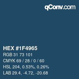 Farbcode: HEX #1F4965 | qconv.com