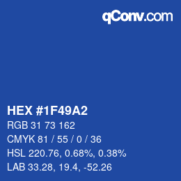 Color code: HEX #1F49A2 | qconv.com