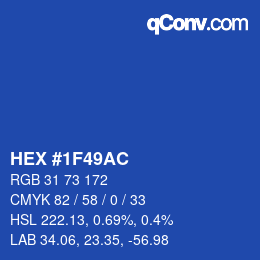 Color code: HEX #1F49AC | qconv.com