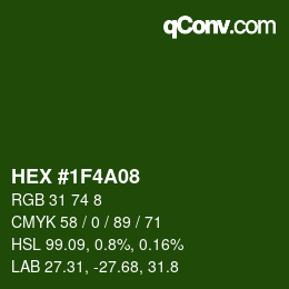 颜色代码: HEX #1F4A08 | qconv.com
