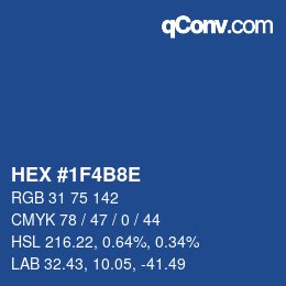 カラーコード: HEX #1F4B8E | qconv.com