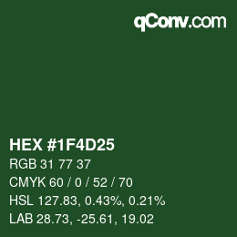 カラーコード: HEX #1F4D25 | qconv.com