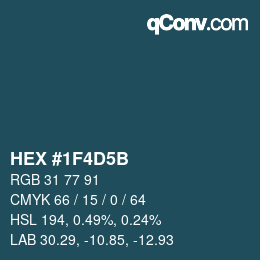 Color code: HEX #1F4D5B | qconv.com