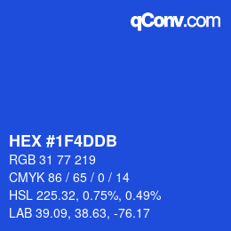 颜色代码: HEX #1F4DDB | qconv.com