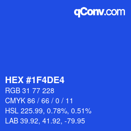 カラーコード: HEX #1F4DE4 | qconv.com