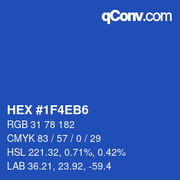 カラーコード: HEX #1F4EB6 | qconv.com