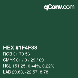 Color code: HEX #1F4F38 | qconv.com