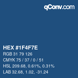 カラーコード: HEX #1F4F7E | qconv.com