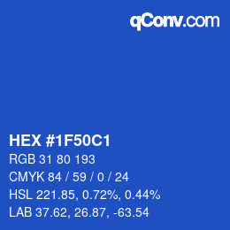 颜色代码: HEX #1F50C1 | qconv.com