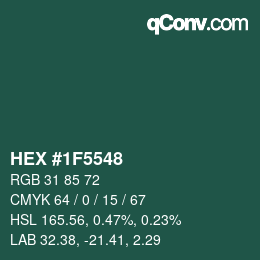 Color code: HEX #1F5548 | qconv.com