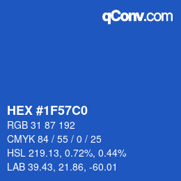 Color code: HEX #1F57C0 | qconv.com