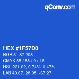 カラーコード: HEX #1F57D0 | qconv.com