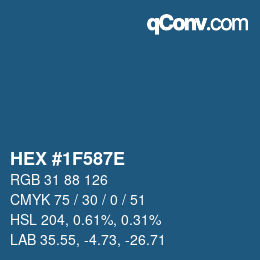 Color code: HEX #1F587E | qconv.com