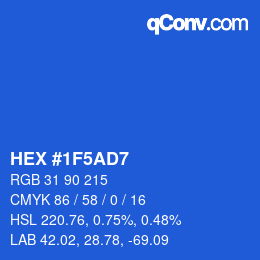 Color code: HEX #1F5AD7 | qconv.com