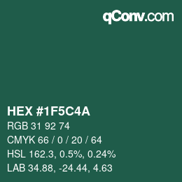 Color code: HEX #1F5C4A | qconv.com