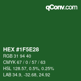 Color code: HEX #1F5E28 | qconv.com
