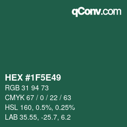 Color code: HEX #1F5E49 | qconv.com