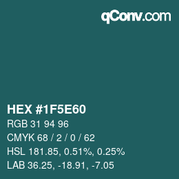 Color code: HEX #1F5E60 | qconv.com