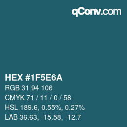 Color code: HEX #1F5E6A | qconv.com