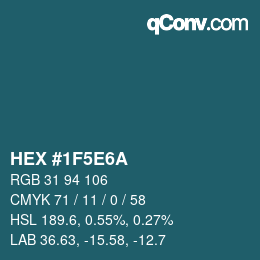 Color code: HEX #1F5E6A | qconv.com