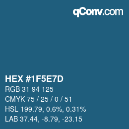 Color code: HEX #1F5E7D | qconv.com