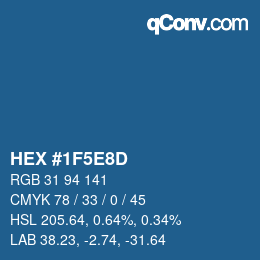 カラーコード: HEX #1F5E8D | qconv.com