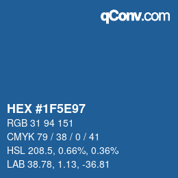 Color code: HEX #1F5E97 | qconv.com