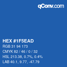 颜色代码: HEX #1F5EAD | qconv.com