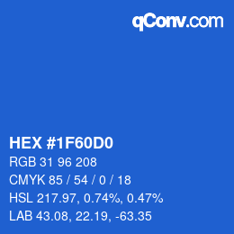 Color code: HEX #1F60D0 | qconv.com