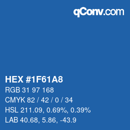 颜色代码: HEX #1F61A8 | qconv.com
