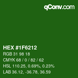 Color code: HEX #1F6212 | qconv.com