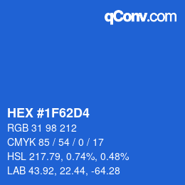 カラーコード: HEX #1F62D4 | qconv.com
