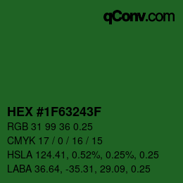 Farbcode: HEX #1F63243F | qconv.com