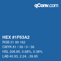 カラーコード: HEX #1F63A2 | qconv.com
