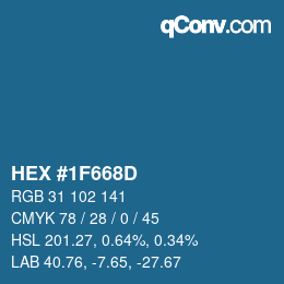 Color code: HEX #1F668D | qconv.com