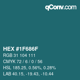 Color code: HEX #1F686F | qconv.com