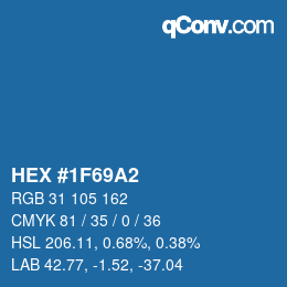 カラーコード: HEX #1F69A2 | qconv.com
